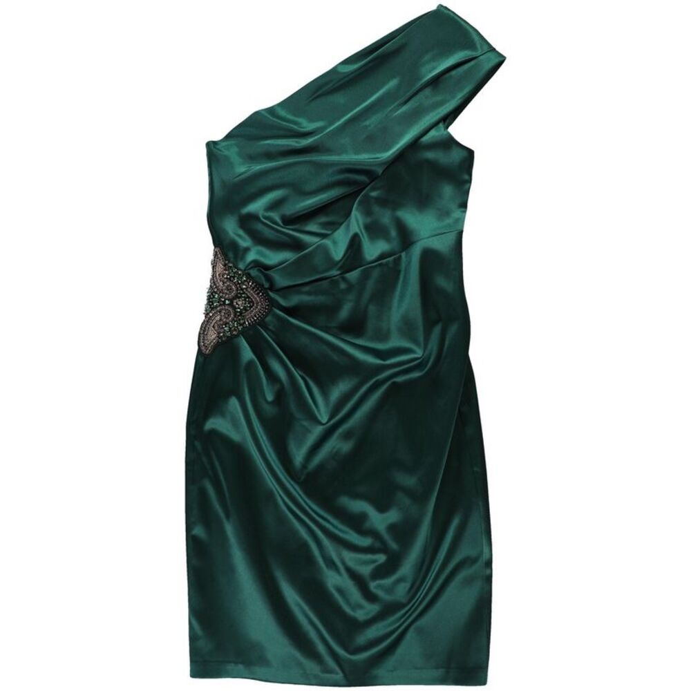 Eliza J Emerald Green One-Shoulder Cocktail Dress